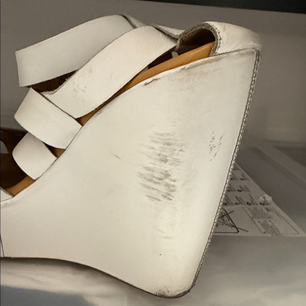 Kork-Ease White Hailey Platform Wedge Sandal Sz 9 - Picture 4 of 9